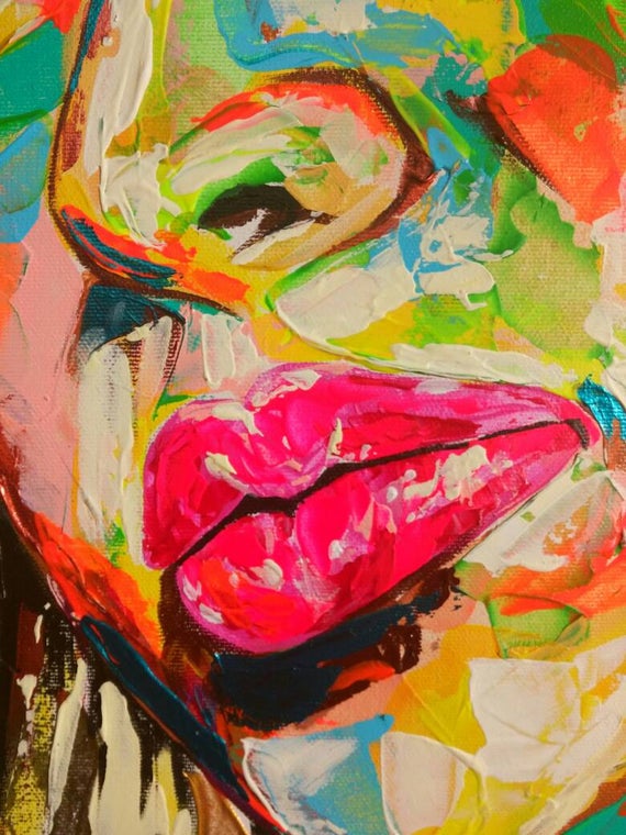 oil painting lesbian lips